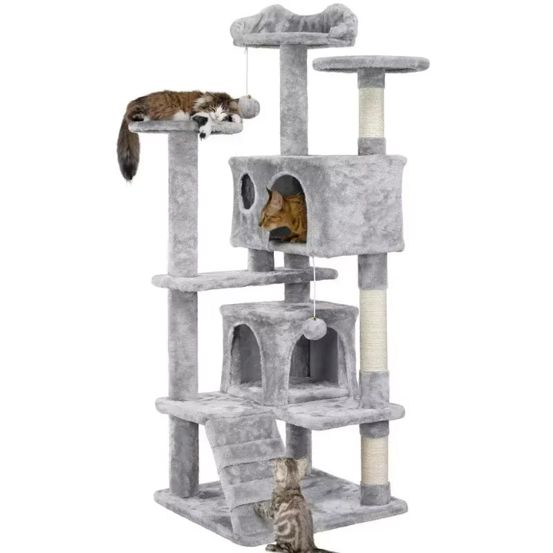 23.5In Cat Tree Tower with Sisal Scratching Posts Cozy Cat Condo House Activity Center for Kittens Sturdy Indoor