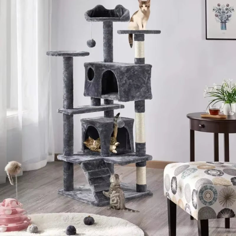 23.5In Cat Tree Tower with Sisal Scratching Posts Cozy Cat Condo House Activity Center for Kittens Sturdy Indoor